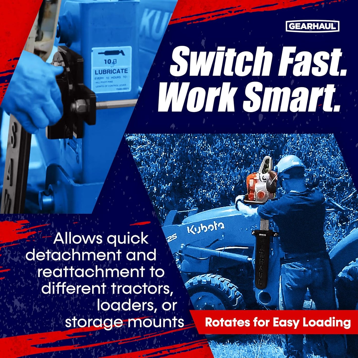 SawHaul Snap-Lok Universal Chainsaw Carrier Kit for Tractors and Skid Steers – 20 Inch Black Scabbard with Rotating Mount – Compatible with All Chainsaw Brands – Made in USA