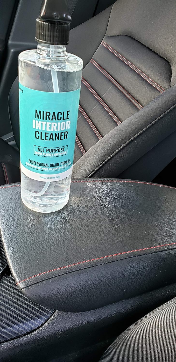DURA-COATING TECHNOLOGY Miracle Interior Cleaner - Detailers Car Interior Detailing Spray for Vinyl, Leather & Carpets, All-Purpose Stain Remover for Dashboard, Seats & Plastics - 16 oz.
