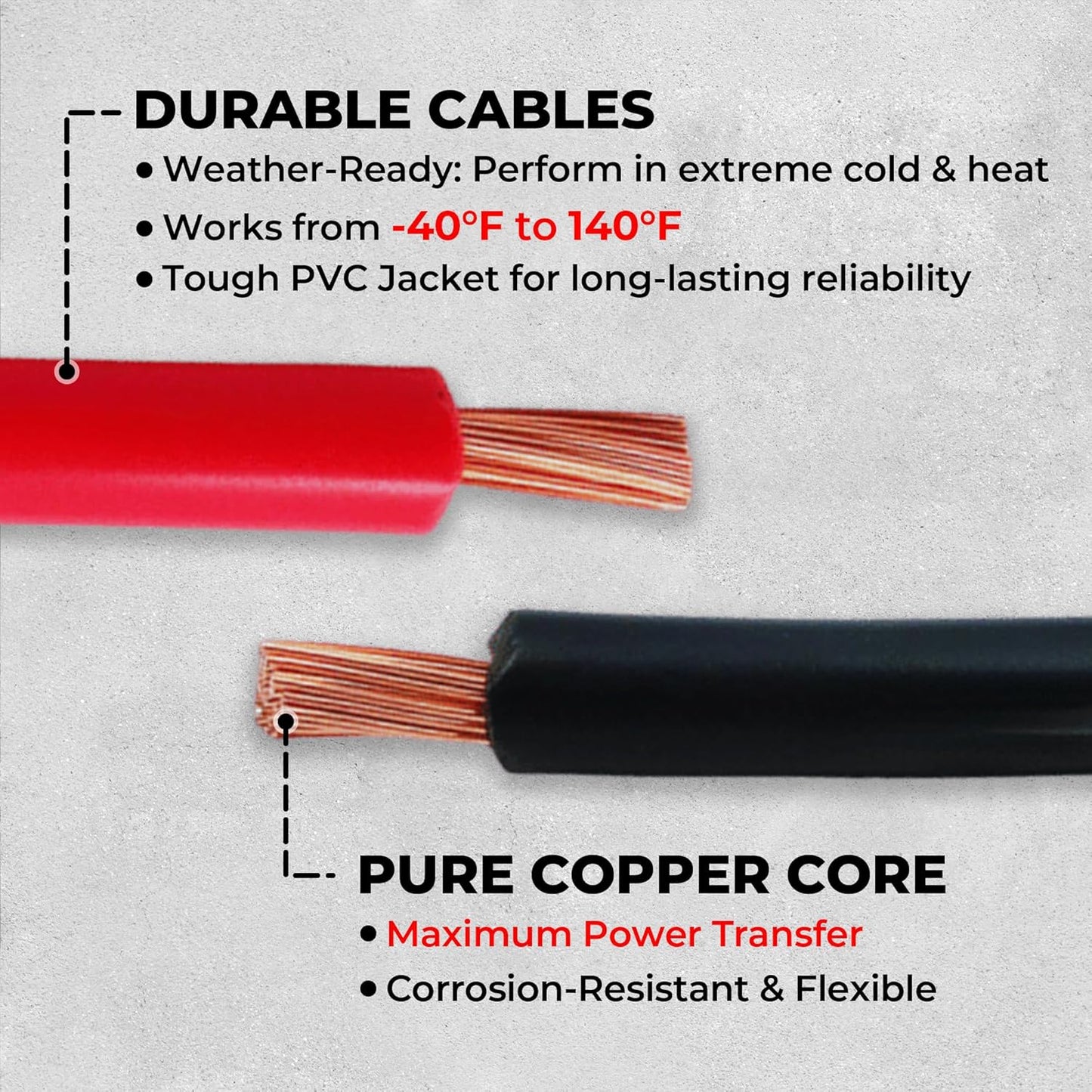 Illumi Heavy Duty Jumper Cables Kit - 12FT, 6GA Jump Cable for Car, Truck - W/LED Indicators for Night Use, Reverse Polarity Protection, Copper Wire - Traditional Front-to-Front Design