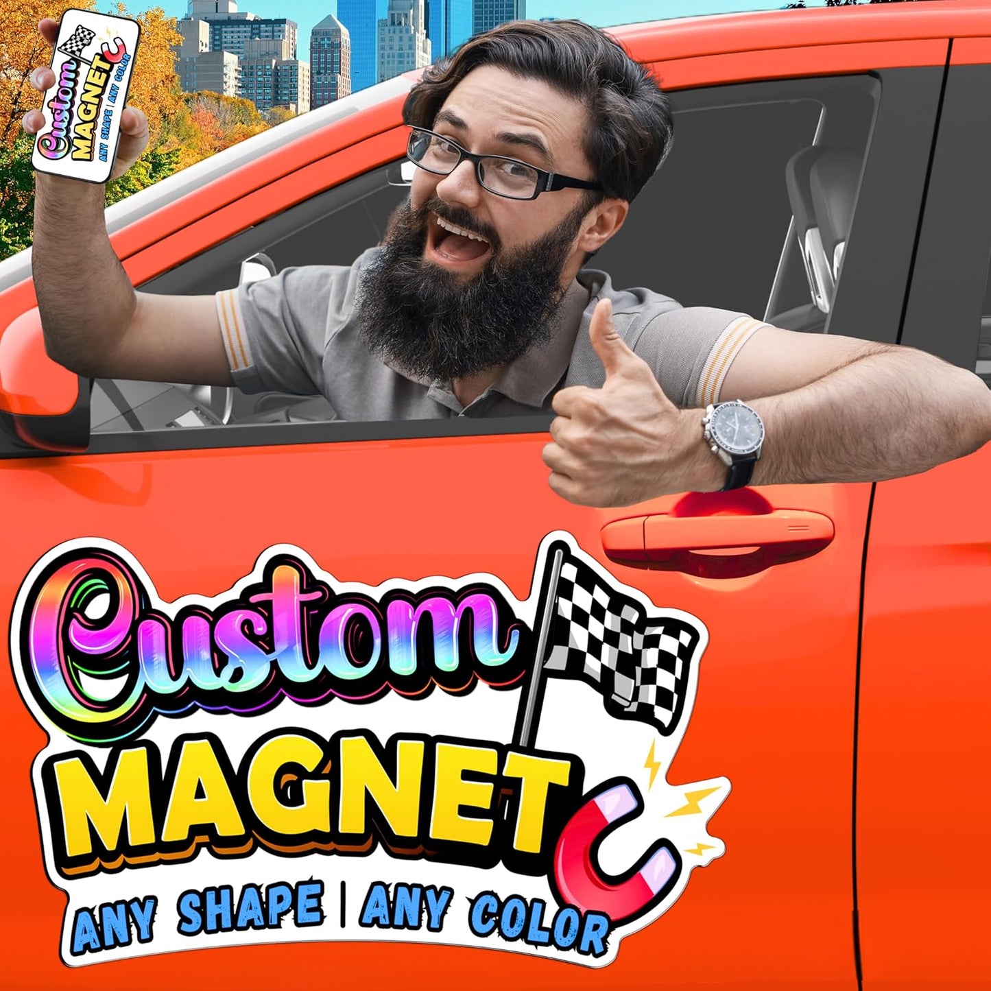 Custom Car Magnet with Your Logo ║ Advertise Your Business Vehicle Magnetic ║ Professionally Printed for Your Car Van Truck ║ Reflective Option Available║ We Print All Made in The USA