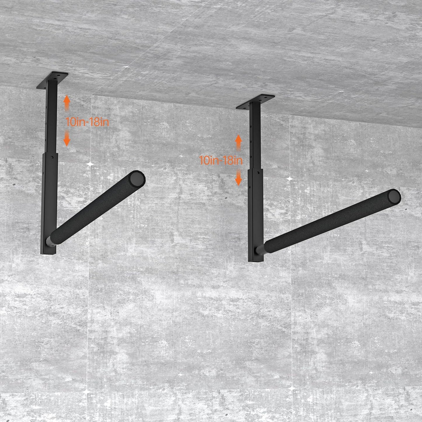 Adjustable Ladder Ceiling Rack, Kayak Overhead Garage Storage Rack, Garage Ceiling Storage for Kayak, Ladder, Surfboard, Snowboar Overhead Hanger, Holds 150 lbs, Black